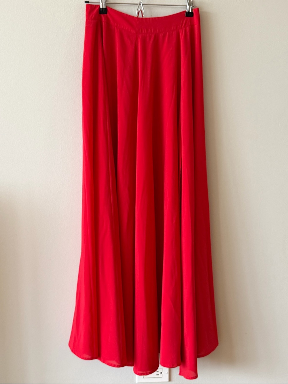 AKIRA Red Women's Flowing Maxi Skirt with Side Slit